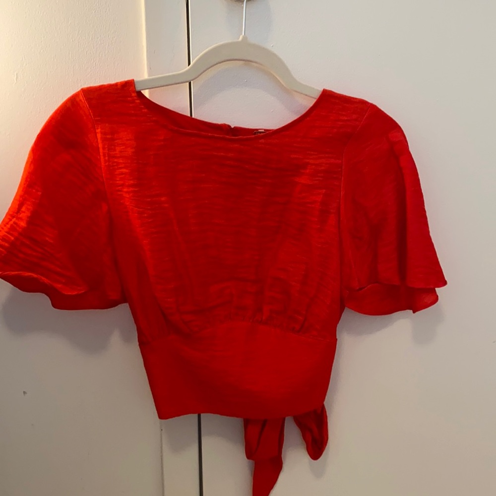 Free people open back blouse